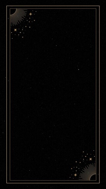 Cornice d'oro mistica su sfondo nero per cellulare sfondo