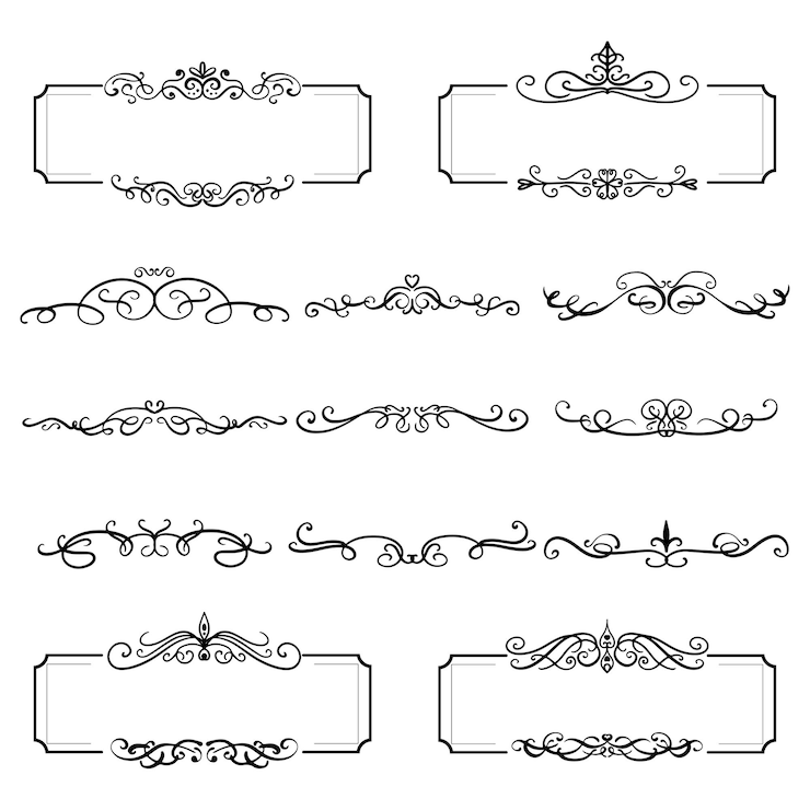 Vettore gratuito cornice decorativa con ornamenti floreali.