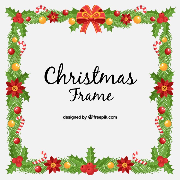 Vettore gratuito cornice decorativa di natale