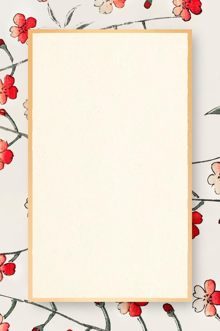 Vettore gratuito cornice di fiori di ciliegio giapponese orientale