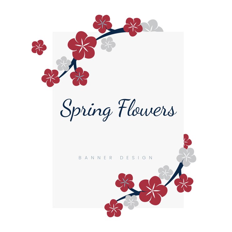 Vettore gratuito cornice di fiori giapponesi