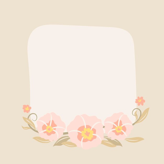 Cornice di fiori rosa, vettore, illustrazione di design piatto