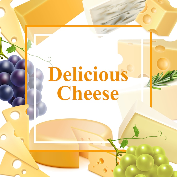 Vettore gratuito cornice di formaggio realistica