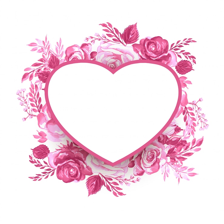 Vettore gratuito cornice di san valentino con fiori