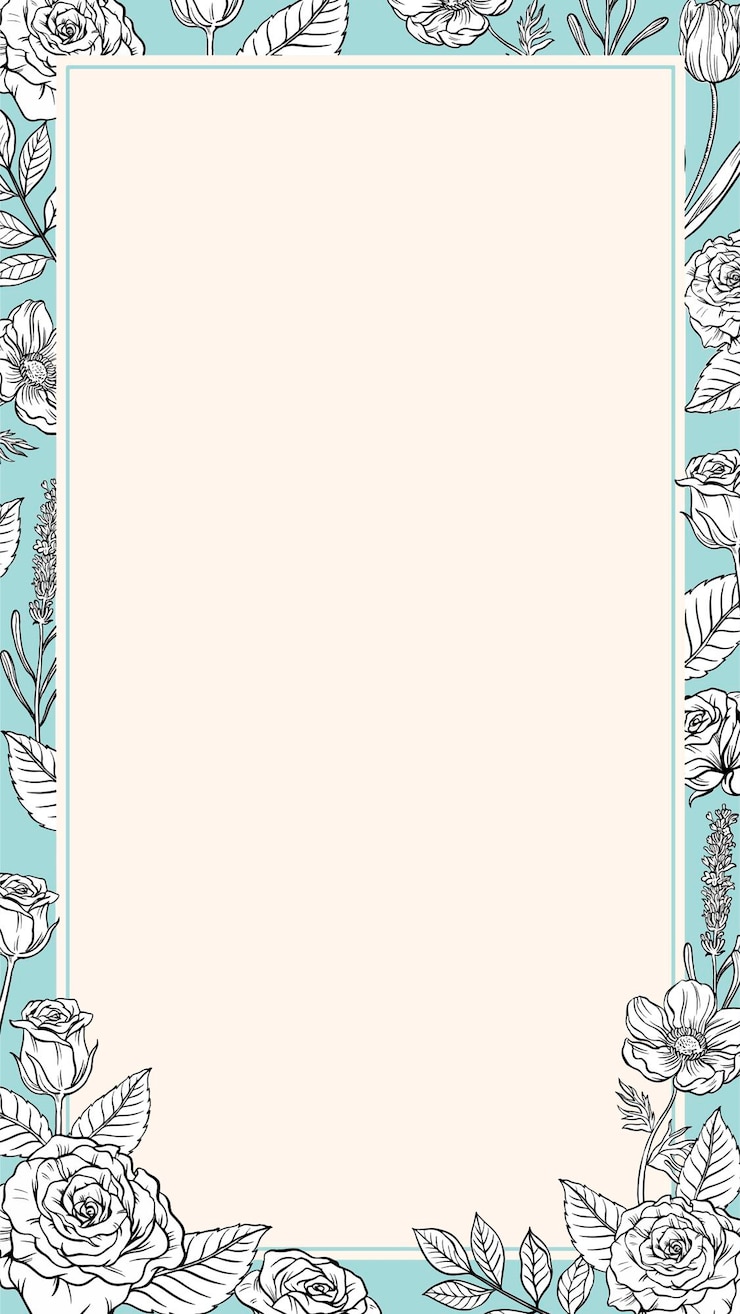 Vettore gratuito cornice di storia di social media di fiori vintage, vettore botanico blu
