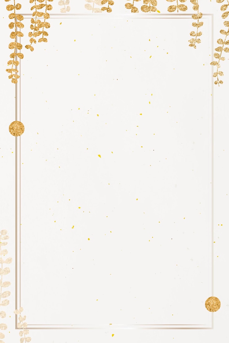 Vettore gratuito cornice dorata con foglia di eucalipto oro scintillante su fondo beige
