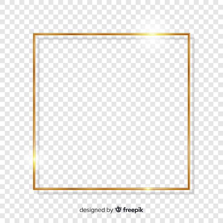 Vettore gratuito cornice dorata realistica quadrata