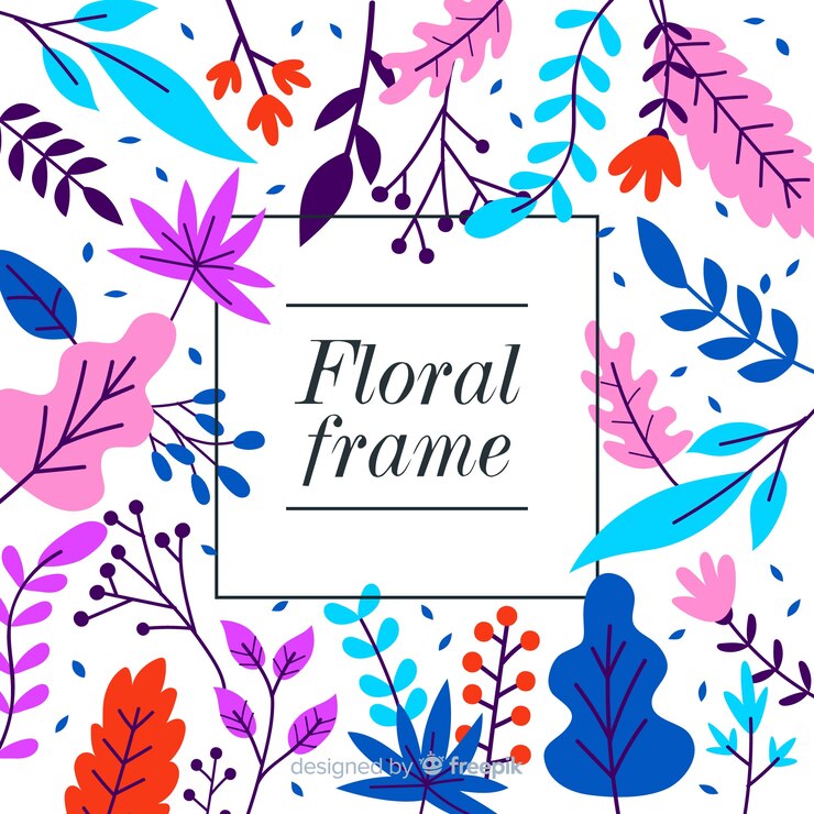 Vettore gratuito cornice floreale disegnata a mano bella