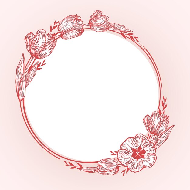 Cornice floreale primaverile disegnata a mano