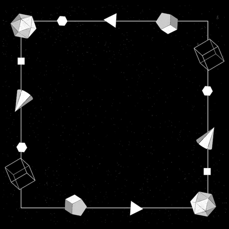 Vettore gratuito cornice geometrica grigia su sfondo nero