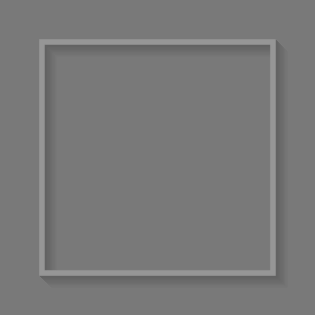 Cornice grigia quadrata su sfondo grigio chiaro