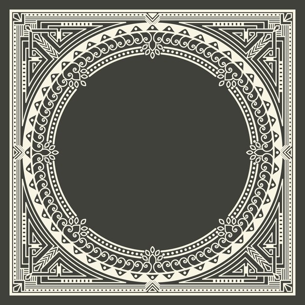 cornice monogramma floreale e geometrico su sfondo grigio scuro. Elemento di design monogramma.