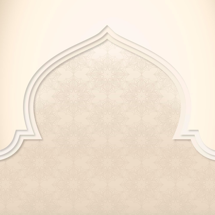 Vettore gratuito cornice moschea fantasia beige