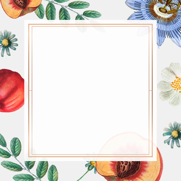 Cornice oro vintage con fiori e pesche