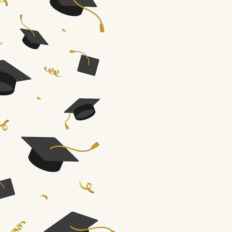 Vettore gratuito cornice per cappelli di laurea