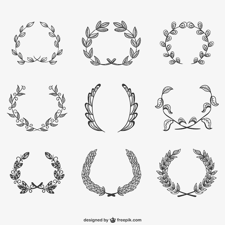 Vettore gratuito corone calligrafici