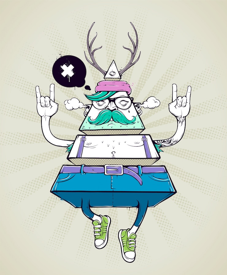 Vettore gratuito corpo hipster geometrico