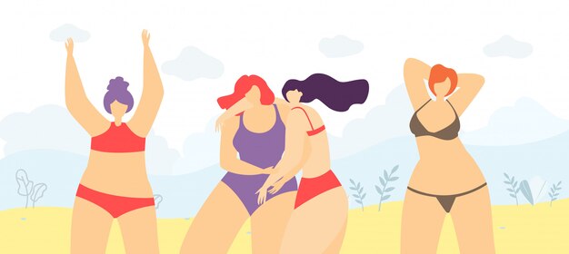 Corpo positivo della donna dell&#39;istituto motivazionale del fumetto