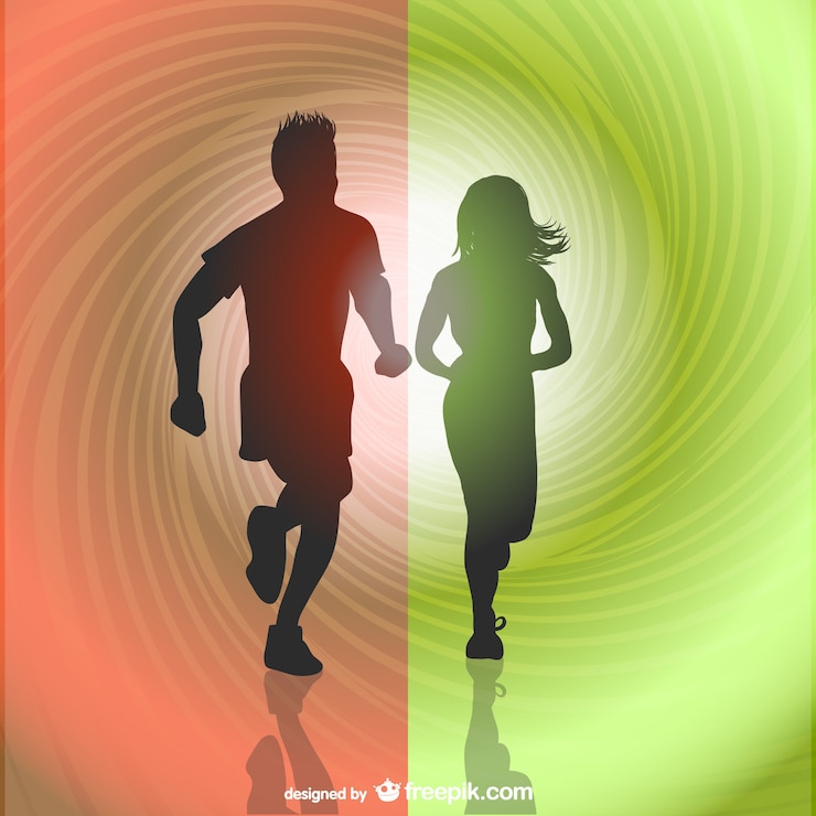 Vettore gratuito corridori sagome vettore