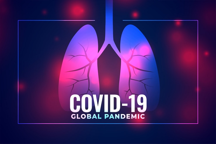 Vettore gratuito covid-19 coronavirus globale pandemia polmonare banner sullo sfondo