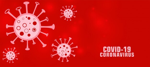 Covid-19 romanzo coronavirus red banner concept design