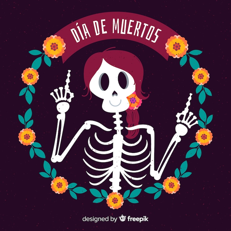 Vettore gratuito creative dia de muertos concetto di sfondo