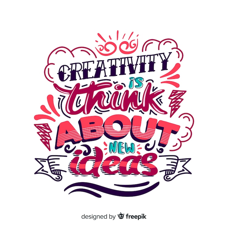 Vettore gratuito creatività citazione sfondo stile lettering