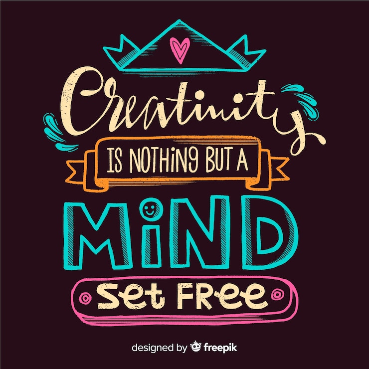 Vettore gratuito creatività citazione sfondo stile lettering