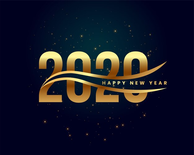 Creativo 2020 felice anno nuovo sfondo dorato