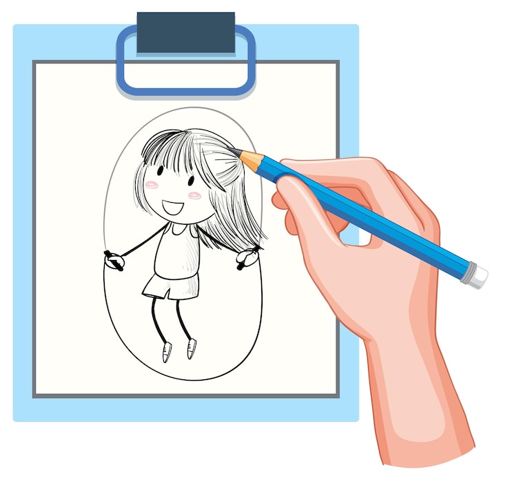 Vettore gratuito creativo doodle su clipboard