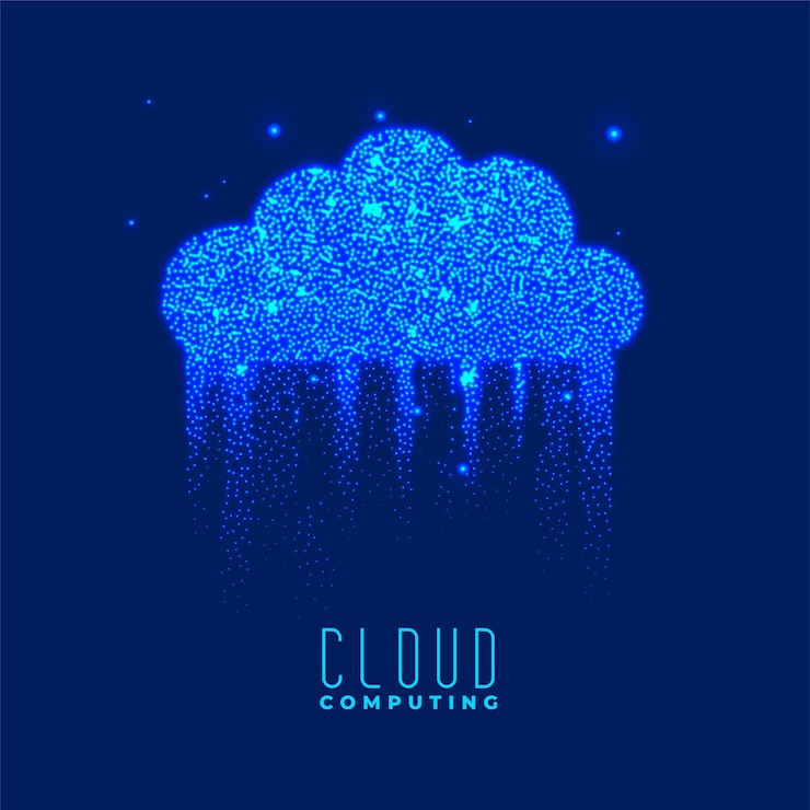 Vettore gratuito creativo e lucido cloud computing background di crittografia per la comunicazione