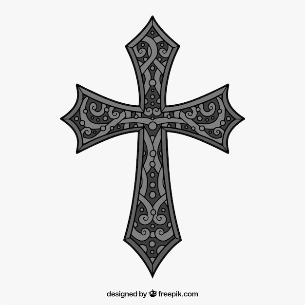 Croce ornamentale disegnata a mano