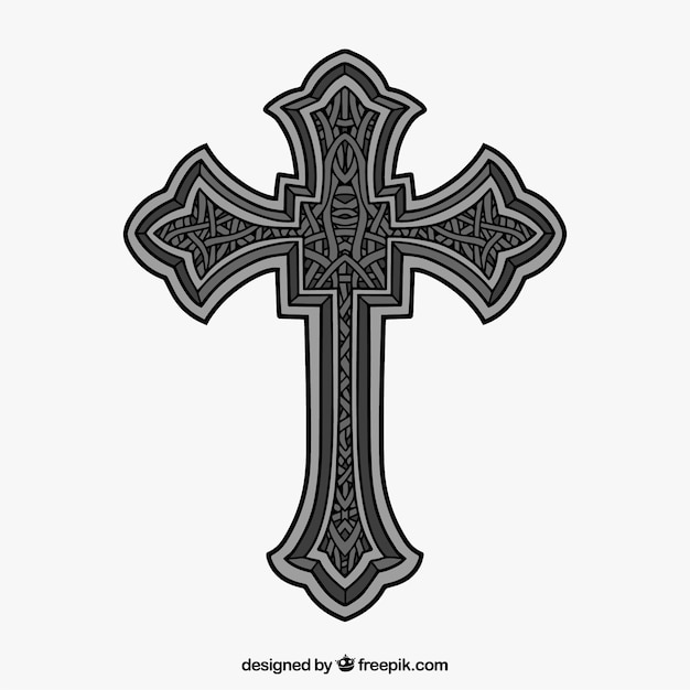 Croce ornamentale disegnata a mano