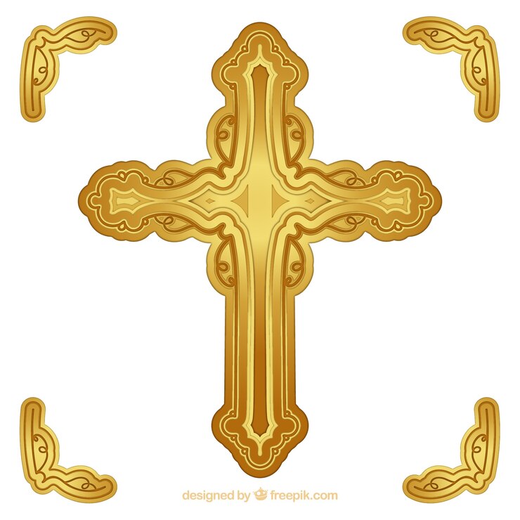 Vettore gratuito croce ornamentale disegnata a mano
