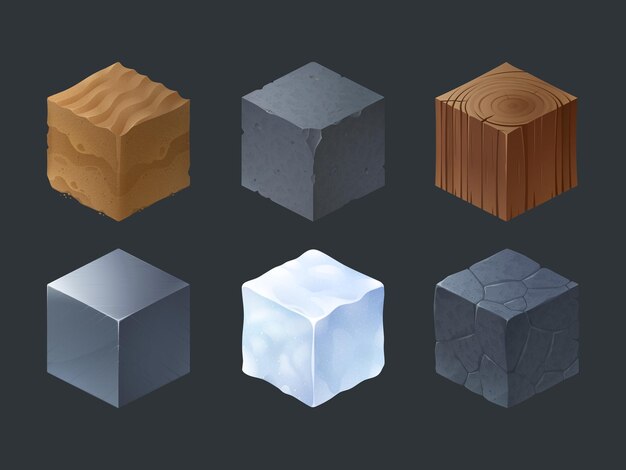 Cubi di trama isometrica per il gioco