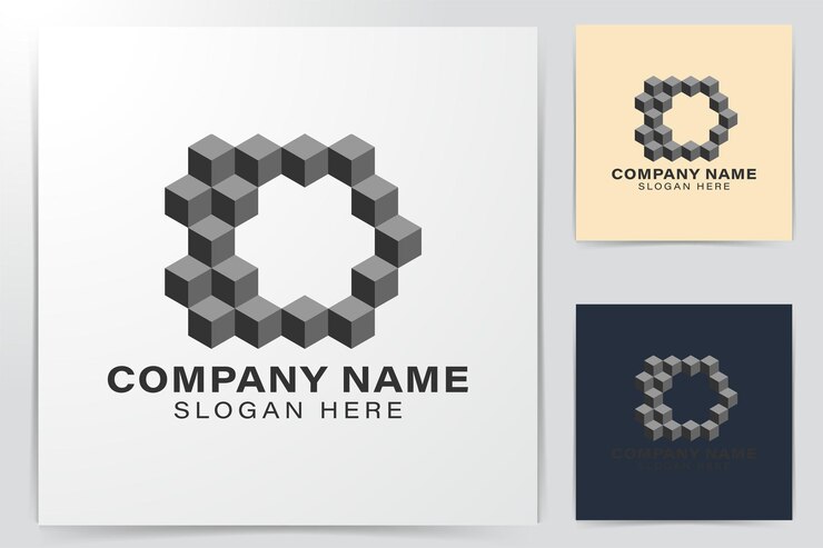 Vettore gratuito cubo di lettera d iniziale idee moderne per il logo. design del logo di ispirazione. illustrazione di vettore del modello. isolato su sfondo bianco