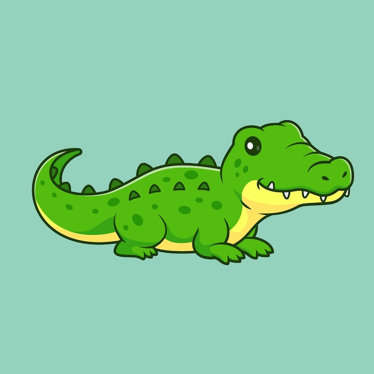 Vettore gratuito cuccello coccodrillo seduto cartone animato icona vettoriale illustrazione animale natura icona vetore piatto isolato