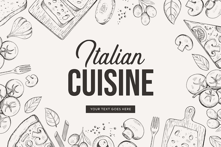 Vettore gratuito cucina italiana disegnata a mano