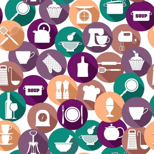 Vettore gratuito cucina modello astratto backgroundseamless