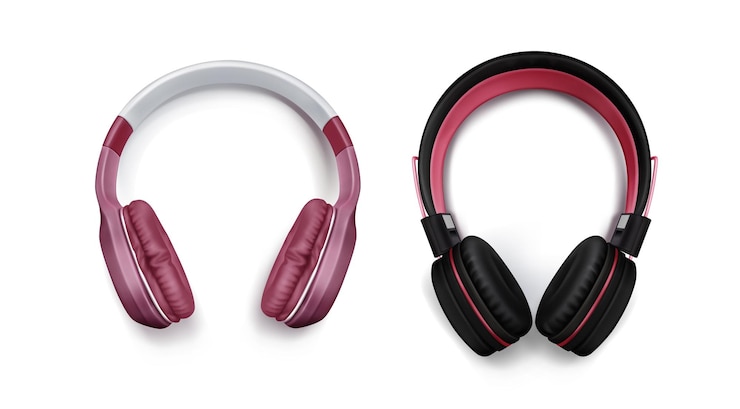 Vettore gratuito cuffie per ascoltare musica dj audio headset