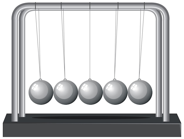 Culla di Newton su sfondo bianco