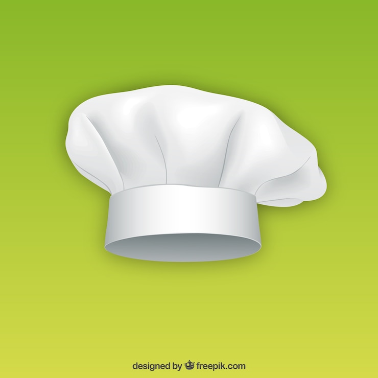 Vettore gratuito cuoco cappello bianco