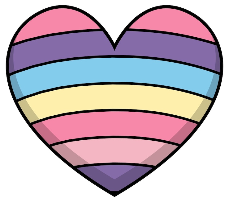 Vettore gratuito cuore arcobaleno retrò isolato