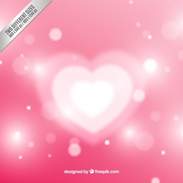 Vettore gratuito cuore bianco su sfondo rosa bokeh
