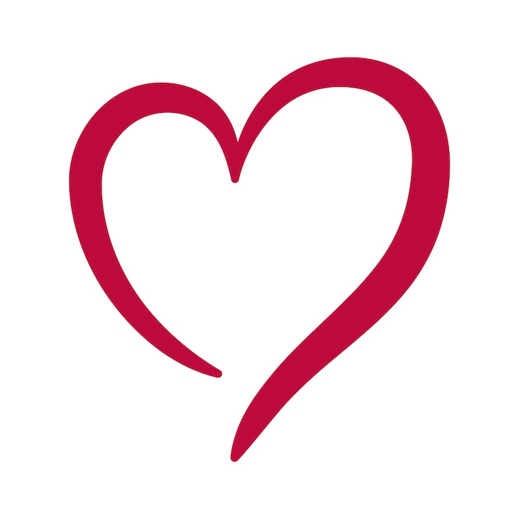 Vettore gratuito cuore di calligrafia rossa 2
