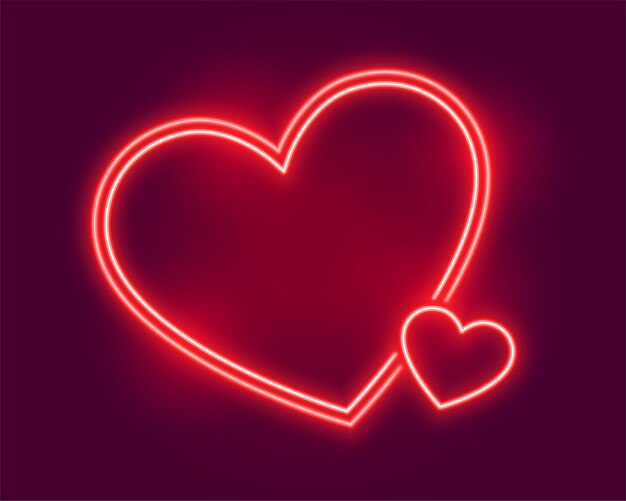 Cuori al neon incandescente che salutano per San Valentino