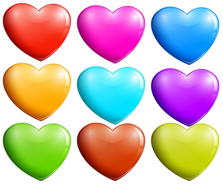 Vettore gratuito cuori colorati