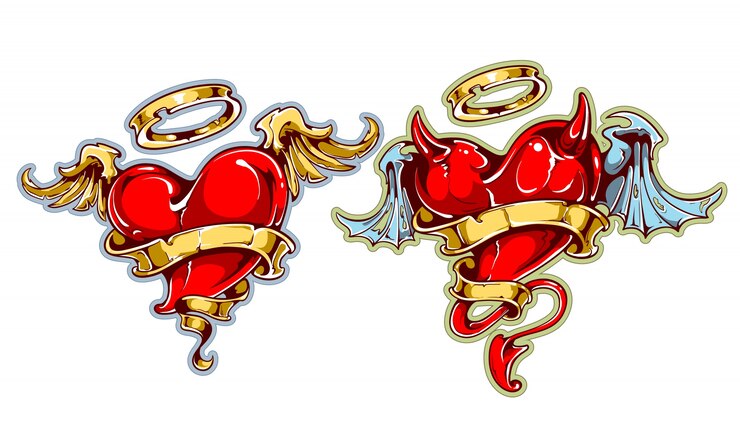 Vettore gratuito cuori del tatuaggio