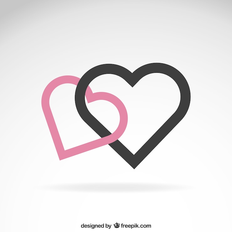 Vettore gratuito cuori in design minimalista