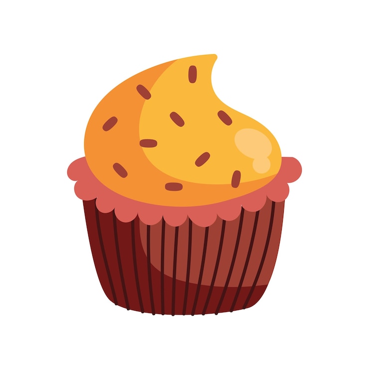 Vettore gratuito cupcake con glassa